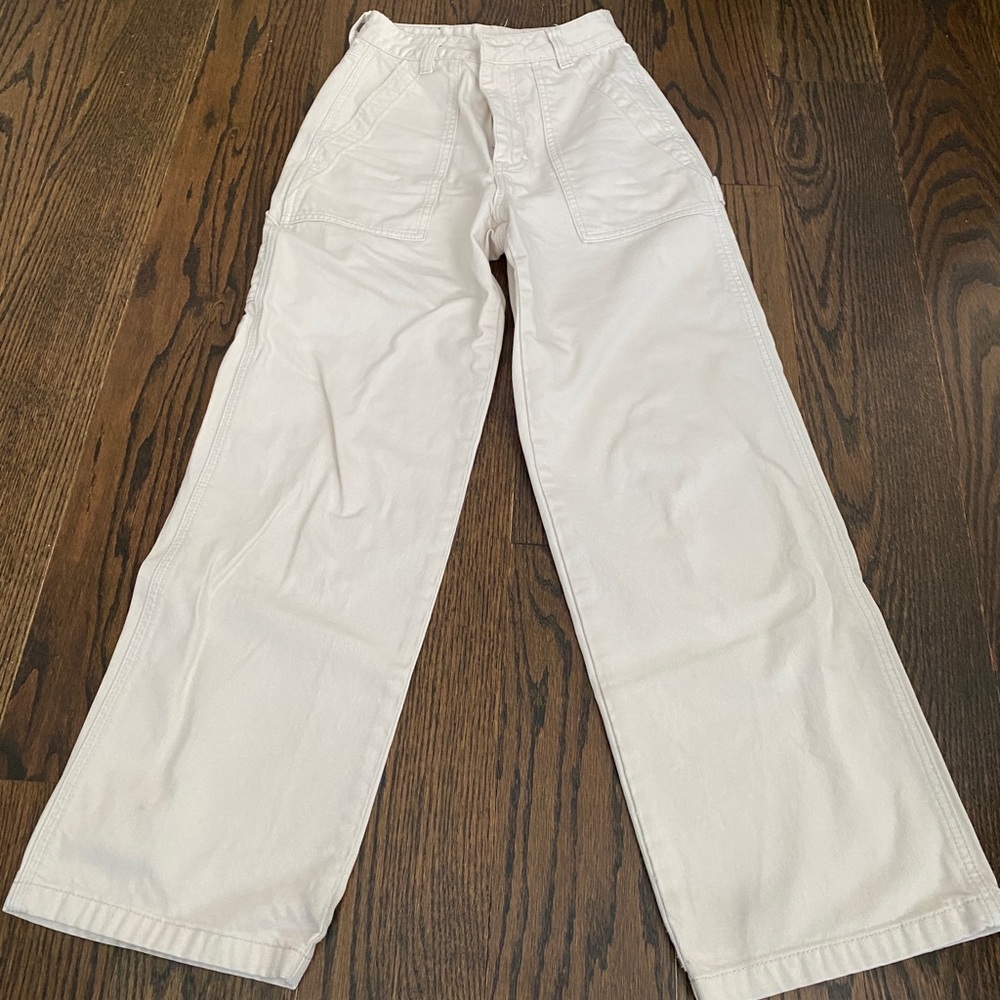 White cargo jeans